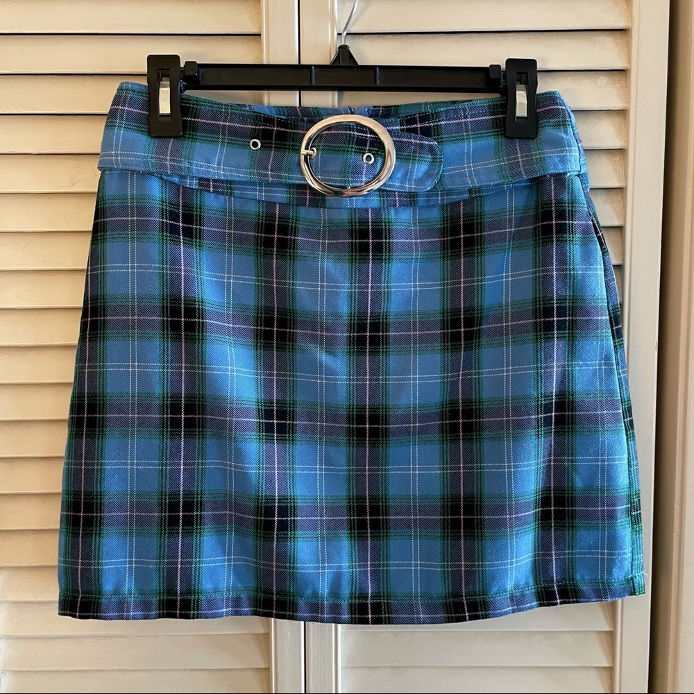 TOPSHOP Plaid Mini Skirt